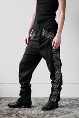 Mexican Vintage Embroidered Wool Flared Pants Talon Zipper 墨西哥刺繡羊毛微喇叭褲