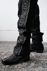 Mexican Vintage Embroidered Wool Flared Pants Talon Zipper 墨西哥刺繡羊毛微喇叭褲