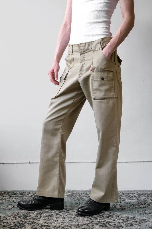 1970’s Vintage Cargo Flared Pants Talon Zipper