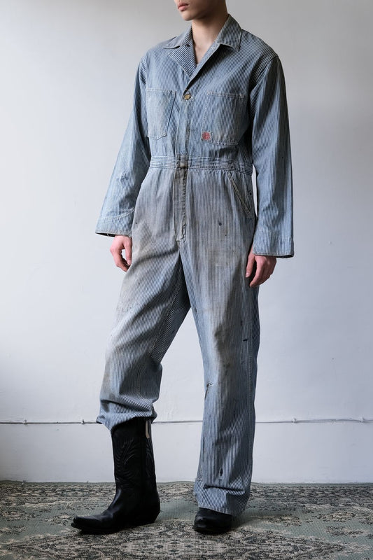 1940’s Vintage “Headlight” Striped Work Coveralls