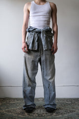 1940's Vintage “Headlight” Striped Work Coveralls