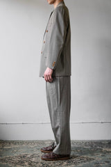 Lancas Gentleman Suit Set 米灰細紋 雙排扣成套西裝