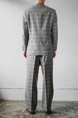 Lancas Gentleman Suit Set Light gray plaid single-breasted suit