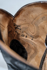 Tony Lama Black Lizard Embossed Leather Western Boots 黑色蜥蜴壓紋皮革西部靴美國製