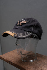 Vintage Distressed Eagle Embroidery Hat 飛鷹刺繡破壞撞色雙層帽沿老帽