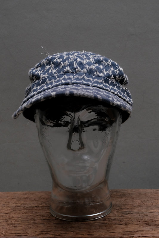 N.S.B.Q.MC仁 Jacquard Knitted Shemagh Army Cap Military Cap 寧死不屈 復刻公發鋼印謝米格軍帽 藍色