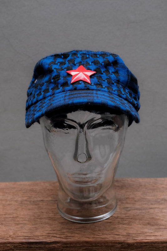 OVERKILL inc. x N.S.B.Q. MC仁 "Red Star" Houndstooth Military Cap  聯名系列 紅星千鳥格紋謝米格平頂軍帽