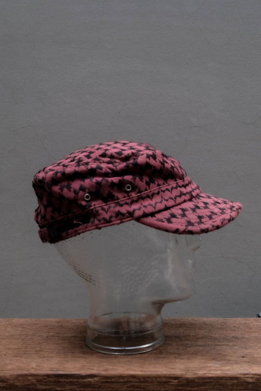 OVERKILL inc. x N.S.B.Q. MC仁 Shemagh Army Cap Jacquard Knitted Military Cap (Red/Black) 聯名系列謝米格平頂軍帽 / 兵帽 (紅黑格)