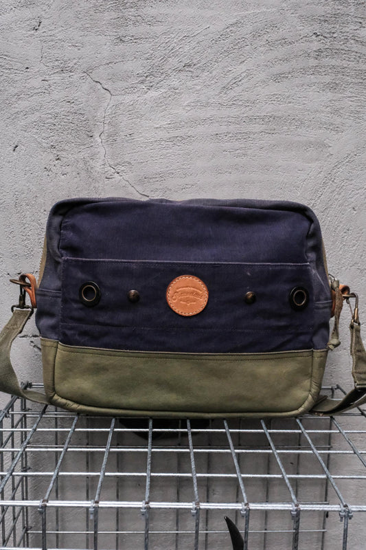 marvelous leather official Marvelous Leather Voyage Bag 改制二戰古董軍布拼接植絨皮革郵差包