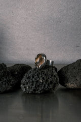 Vintage Dutch Claw-Set Rutilated Quartz Wide 835 silver Band Ring 荷蘭古董 爪鑲金髮晶 835寬版銀戒