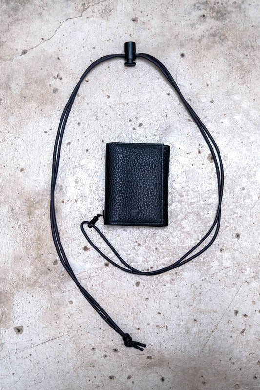 Yorozu - Kirihana 3 Fold Neck Wallet 日本小眾設計品牌 荔枝皮革三折吊掛錢包 日本製