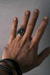 Vintage German Art Deco Blue Stone Ring – 835 Silver 德國古董 裝飾藝術 藍石 835銀戒