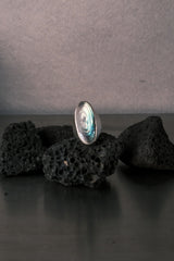1980s European Iridescent Shell Ring – 925 Silver 80年代 歐洲 幻彩貝殼 925銀戒