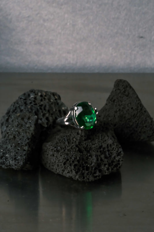 1970s German Green Stone Ring – 925 Silver 70年代 德國 綠石 925銀戒