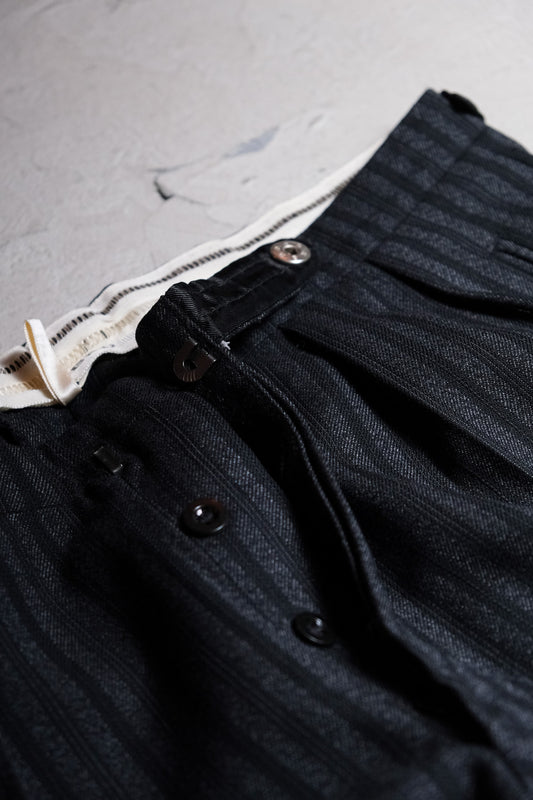 French 1940/50’s Vintage Striped Wool Tweed Pants 法國古著 羊毛呢直紋紳裝褲