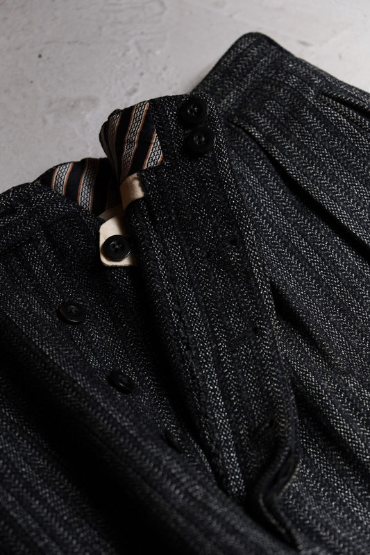 French 1940/50’s Vintage Striped Wool Tweed Pants 法國古著 羊毛呢直紋紳裝褲