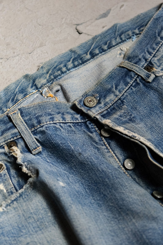 Levi's 1950's Vintage 501XX Big E Denim Jeans Original 50's Big E Hidden Rivet Selvedge Denim Pants