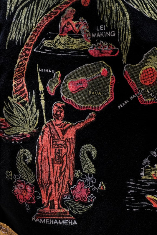Vintage 1950s-1960s "Aloha Hawaii" Decorative Souvenir Felt/Velvet Wall Hanging 1950-60 年代「Aloha Hawaii」夏威夷紀念裝飾掛布