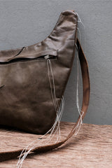 Professor.E Deconstructed Leather Sling Bag