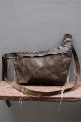 Professor.E Deconstructed Leather Sling Bag