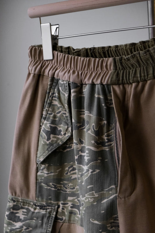 remake by yi  Rush Hour Military Camo Patchwork Cargo Pants