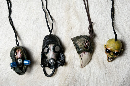 Handmade Craft Dark Style Mask Necklace Handmade Clay Products Dark Style Mask Necklace Charm