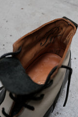 Paul Harnden Shoemakers Black and White Leather Lace-up Ankle Boots 英國先鋒品牌 黑白拼接皮革綁帶短靴 英國手工製作