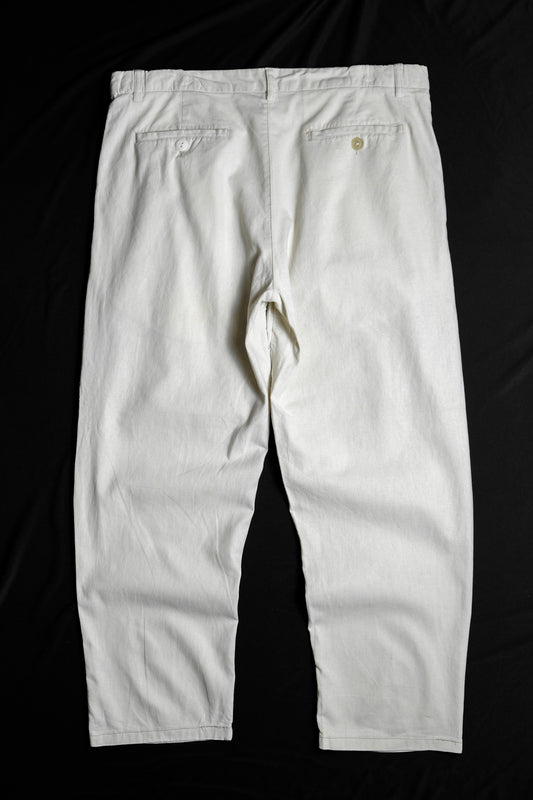 80~90's Vintage Linen 2 Tuck Pants Vintage Linen Double Pleated Casual Pants