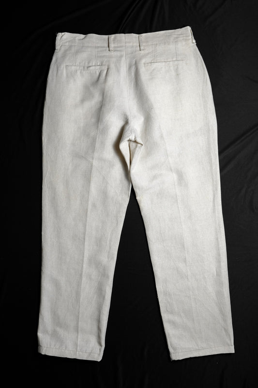 80~90’s Vintage Linen 2 Tuck Pants 古著 亞麻雙打褶休閒褲