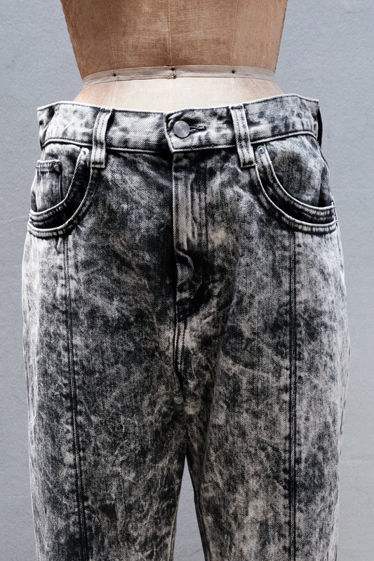 NAMACHEKO Acid Wash Paneled Denim Trousers 雪花洗拼接丹寧褲