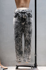 NAMACHEKO Acid Wash Paneled Denim Trousers 雪花洗拼接丹寧褲