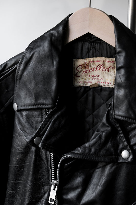 1960's Vintage “Excelled” Leather Biker Jacket Made in USA