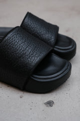 Y-3 Yohji Yamamoto Slide Sandals Black 荔枝皮革後底拖鞋 全新