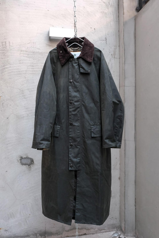 Barbour OS Wax Burghley Jacket 寬版油布長版大衣 全新