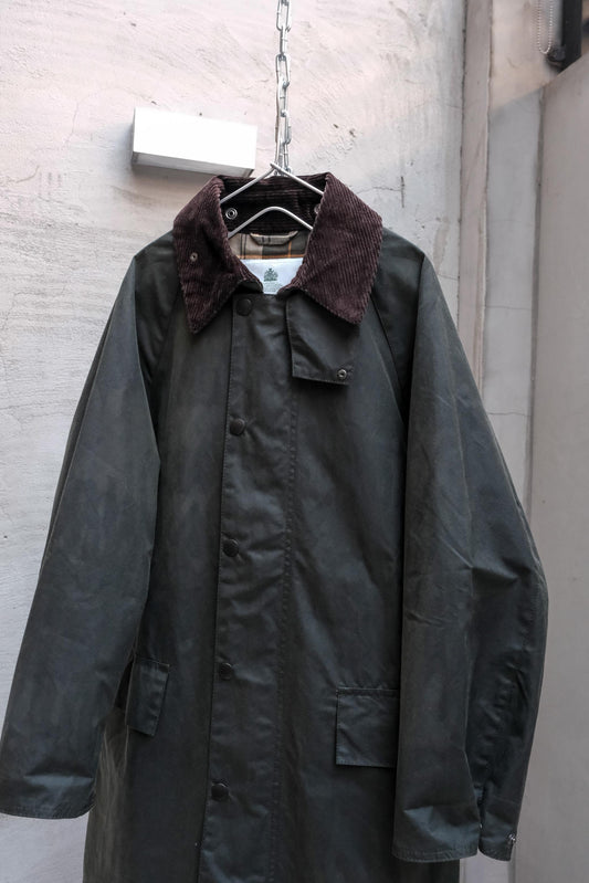 Barbour OS Wax Burghley Jacket 寬版油布長版大衣 全新