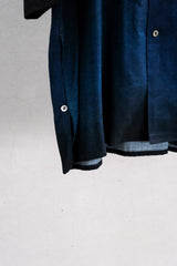 YOKE 24SS GRADATION PRINTED OPEN COLLAR SHIRT – Navy