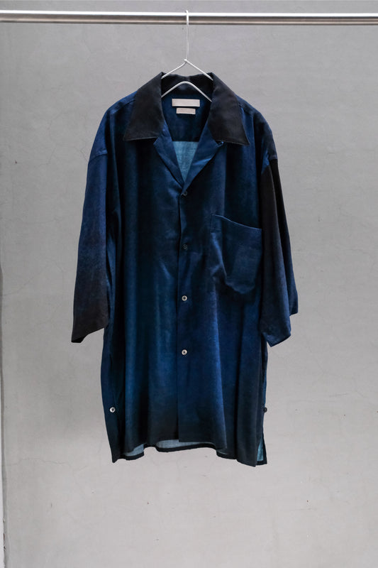YOKE 24SS GRADATION PRINTED OPEN COLLAR SHIRT – Navy