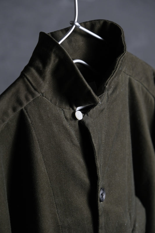 Trove Mooli Blouson Shirt Japanese Designer Brand Cotton Blend Polyester Suede Shiny Shirt Made in Japan