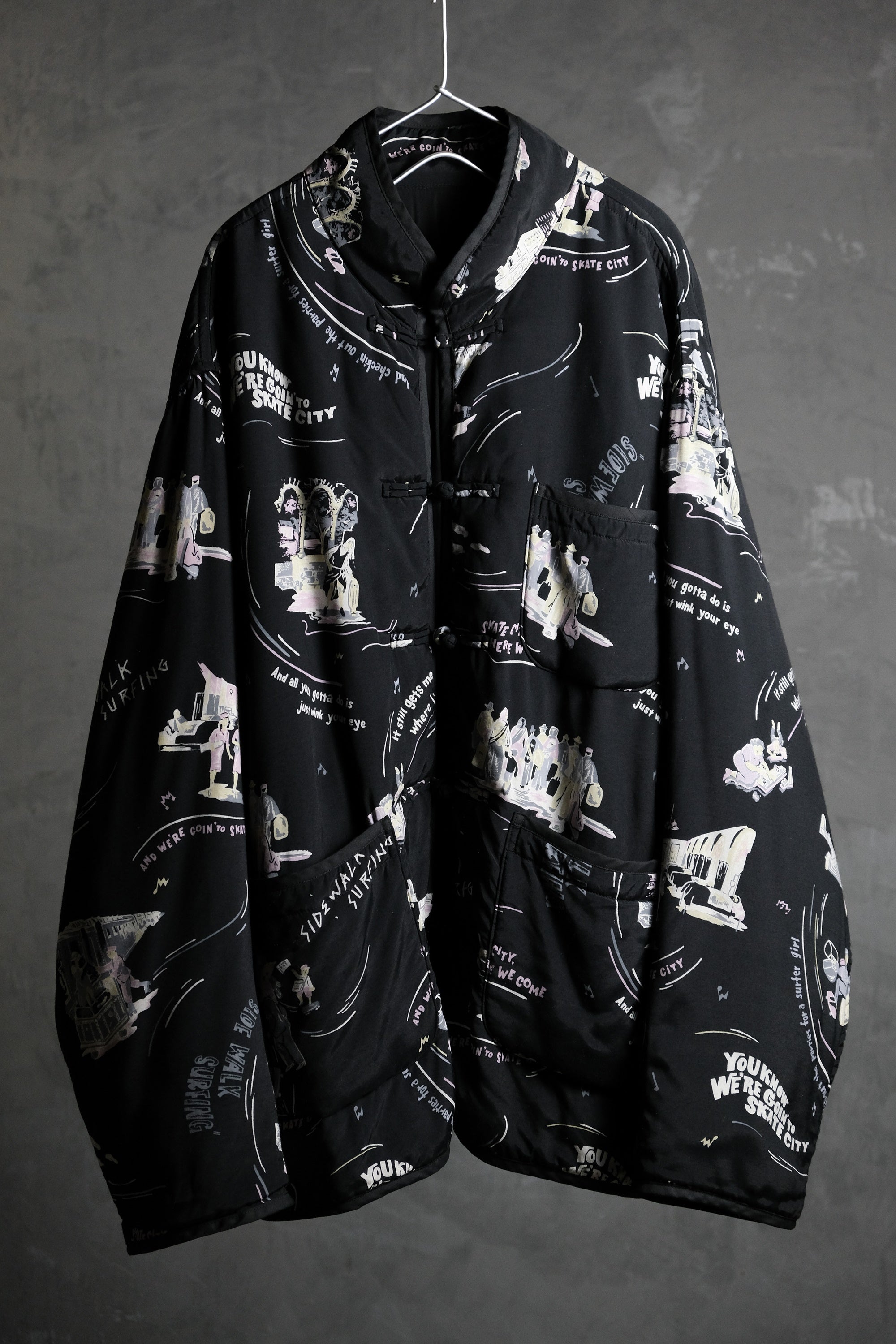 Porter Classic Aloha Chinese Jacket Skateboarding Yoshida Katsuko  Skateboard Print Cotton Chinese Jacket Made in Japan