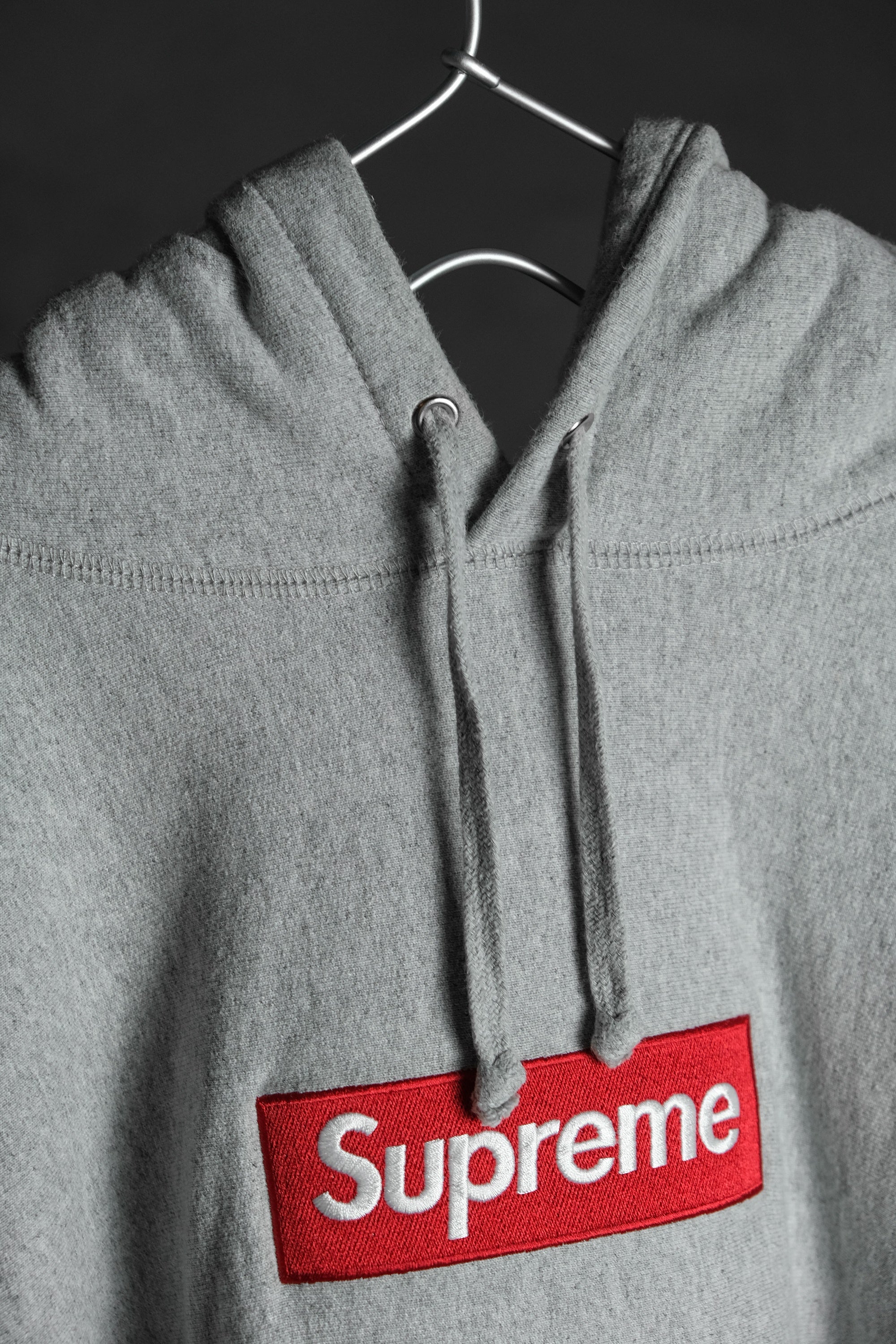 Heather grey supreme box cheap logo hoodie