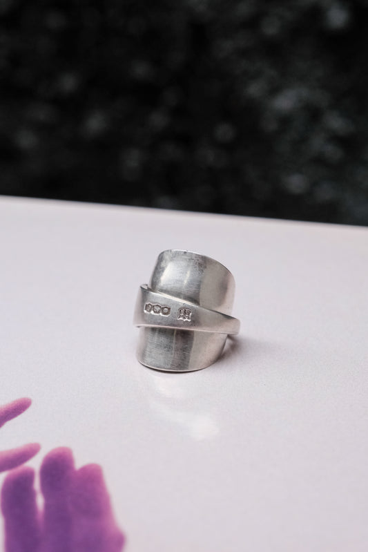 England C.1920s-1930’s Sterling silver Souvenir Spoon Ring 英格蘭純銀湯匙手工戒指