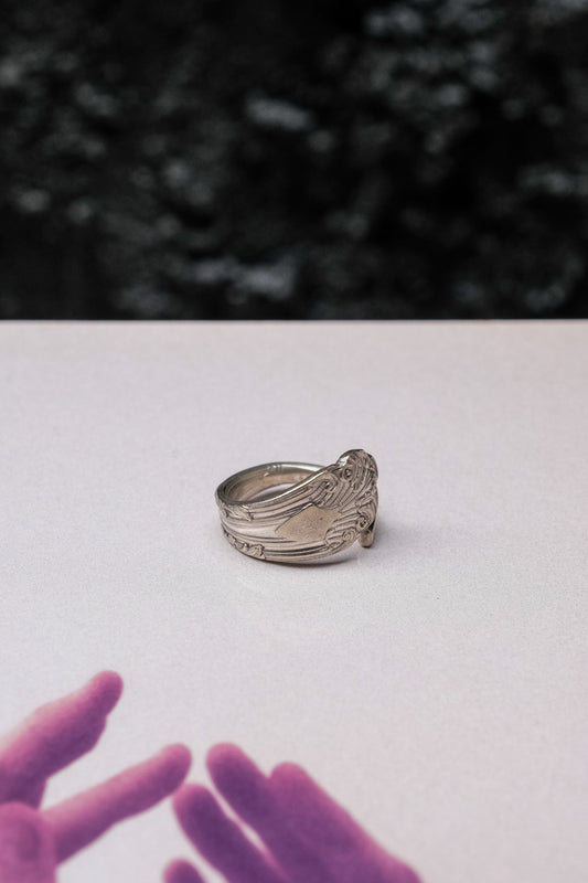 England C.1923 Cooper Brothers&Sons Ltd. Sliver Souvenir Spoon Ring 英格蘭 Cooper Brothers 湯匙手工戒指