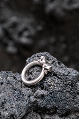Fate co 2LCS Ring 日本銀飾品牌 雙骷顱頭戒指卍字925純銀 附保卡