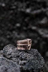 Taro Washimi L feather ring 01 big thunder 925 Sliver 鷲見太郎閃電羽毛戒 內刻文舊見本人親筆簽名