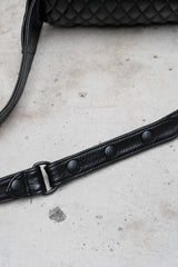 RUDE GALLERY BLACK REBEL OUTSIDERS LEATHER WAIST BAG 荔枝牛皮菱格腰包