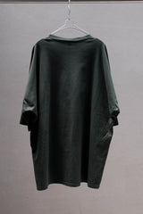 KAZUYUKI KUMAGAI ATTACHMENT T-SHIRT 日本設計師品牌 重磅寬鬆落肩口袋短Tee 墨綠色