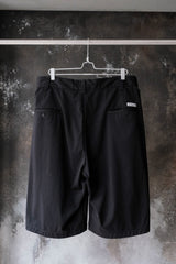 COOTIE PRODUCTIONS Wide Tuck Shorts Black 日本街頭品牌雙褶寬版斜紋短褲