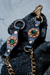 CALEE Leather Wallet Chain GREEN/RED 日系復古美式品牌 綠/紅寶石皮革腰鍊 全新