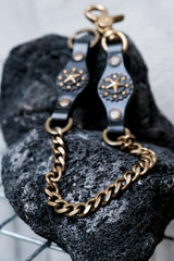 CALEE Star Studded Leather Wallet Chain BLACK 日系復古美式品牌 星星鉚釘皮革腰鍊 全新