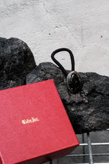 CALEE Concho Hair Tie BLACK 日系復古美式品牌 橢圓黑寶石髮圈 全新含原廠包裝盒